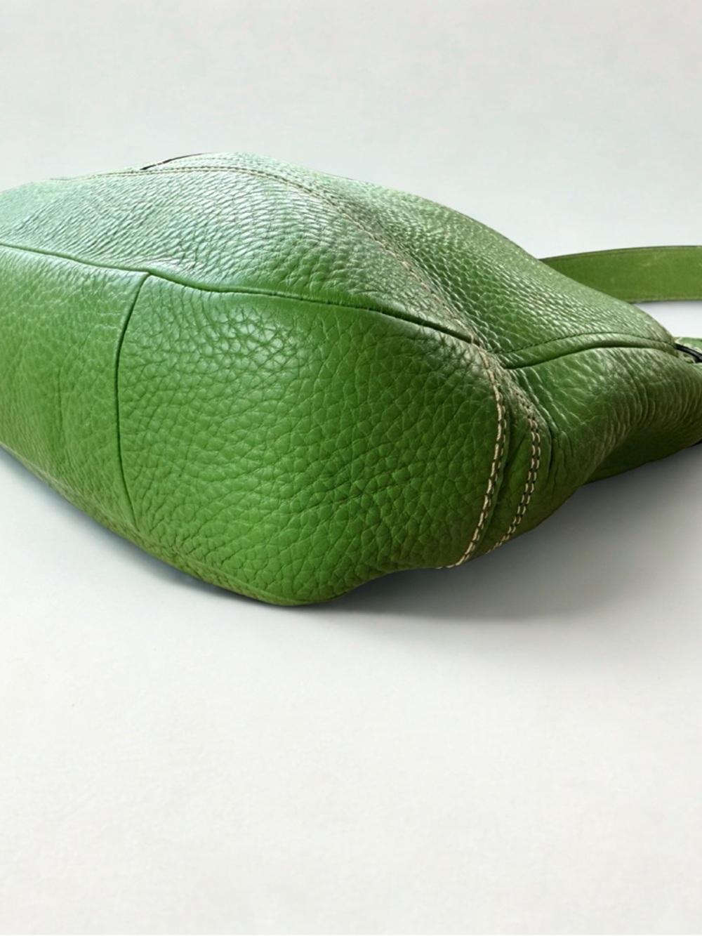 COACH Hamilton Green Pebbled Leather Shoulder Hobo w/ Silver Hardware F13088 🔥 - Picture 6 of 9
